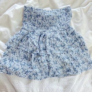 Abercrombie Kids Blue Floral Mini Skort